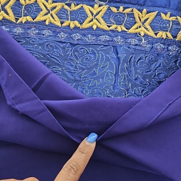 Indian Ladies Straight Kurta Dress With Long Sleeves Size Medium/Small Royal Blu - Picture 14 of 16